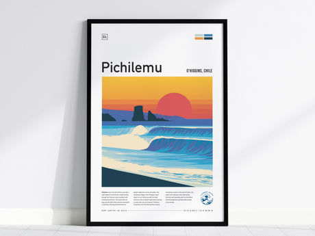 Pichilemu, Chile Poster | Pacific Surf & Coastal Cliffs Wall Art — framed wall art, 24x36 in