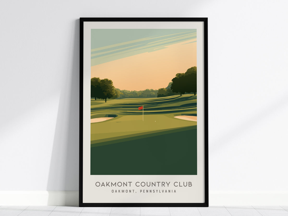 Oakmont Country Club Matte Border Poster | Oakmont, Pennsylvania Golf Course Print Wall Art — framed wall art, 24x36 in
