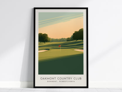 Oakmont Country Club Matte Border Poster | Oakmont, Pennsylvania Golf Course Print Wall Art — framed wall art, 24x36 in