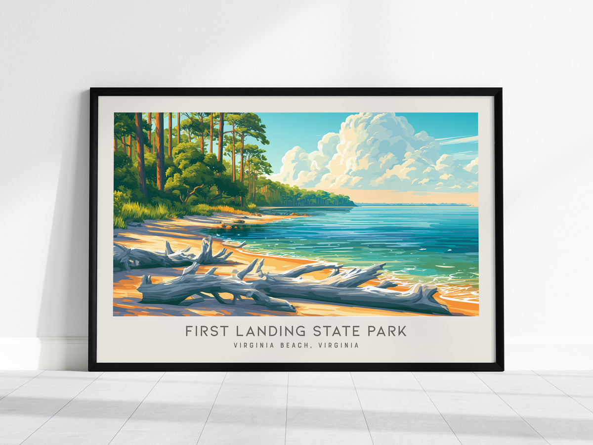 First Landing State Park Landscape Matte Border Poster | Virginia Beach, Virginia Vacation Wall Art — framed wall art, 24x36