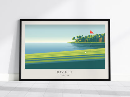 Bay Hill Landscape Matte Border Poster | Florida Travel Wall Art — framed wall art, 24x36 in
