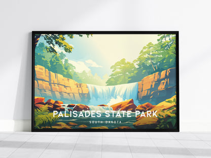 Palisades State Park Landscape Poster | South Dakota Vacation Wall Art — framed wall art, 24x36 in