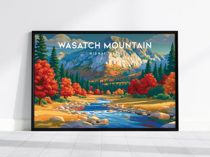 Wasatch Mountain Landscape, Midway, Utah Poster | Alpine Valley Framed or Unframed Wall Art — framed wall art, 24x36 in