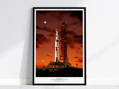 Apollo 4 Launch Poster – Historic NASA Saturn V Rocket Print, Kennedy Space Center, Available Framed/Unframed, Great Space Gift