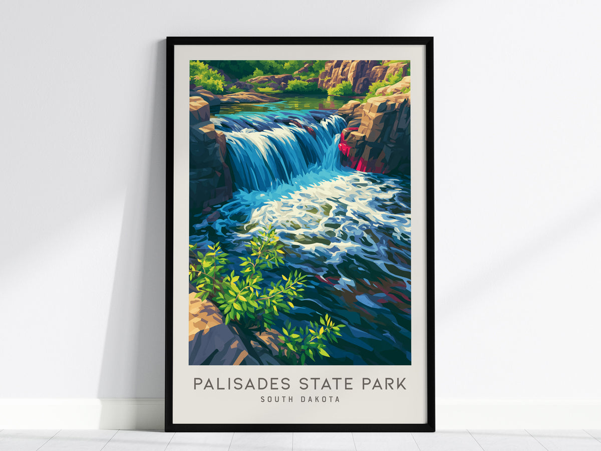 Palisades State Park Matte Border Poster | South Dakota Destination Print Travel Wall Art — framed wall art, 24x36 in