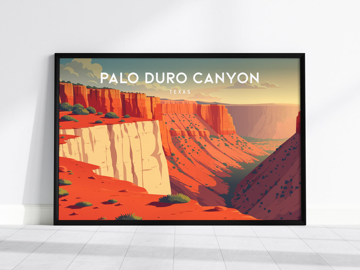 Palo Duro Canyon, Texas Landscape Poster | Framed or Unframed Canyon Wall Art — framed wall art, 24x36 in