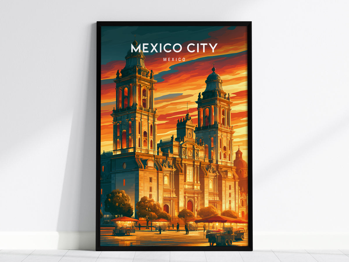 Mexico City, Mexico Poster | Vibrant Culture & Architecture Wall Art — framed wall art, 24x36 in