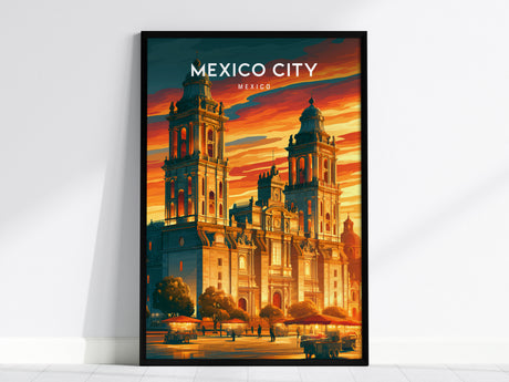 Mexico City, Mexico Poster | Vibrant Culture & Architecture Wall Art — framed wall art, 24x36 in