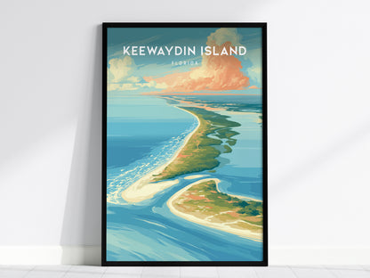 Keewaydin Island, Florida Poster | Secluded Beach & Coastal Decor Wall Art — framed wall art, 24x36 in