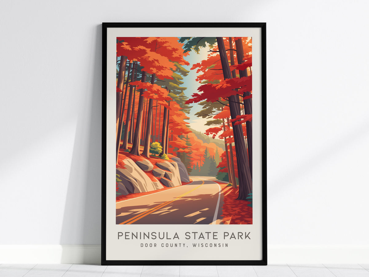 Peninsula State Park Matte Border Poster | Door County, Wisconsin Destination Print — framed wall art, 24x36 in