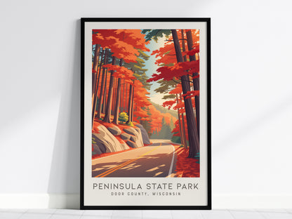 Peninsula State Park Matte Border Poster | Door County, Wisconsin Destination Print — framed wall art, 24x36 in