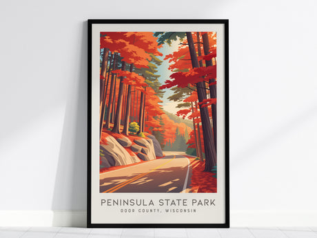 Peninsula State Park Matte Border Poster | Door County, Wisconsin Destination Print — framed wall art, 24x36 in