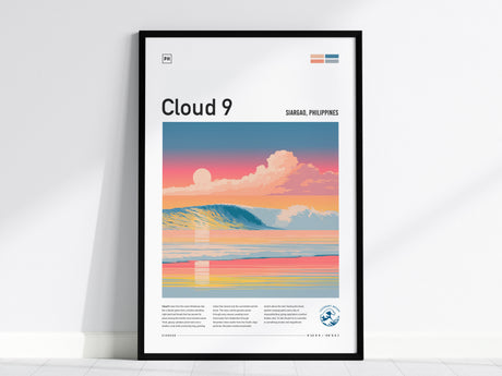Cloud 9, Siargao, Philippines Poster | Tropical Surf Wall Art — framed wall art, 24x36 in
