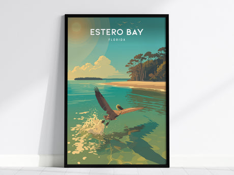 Estero Bay, Florida Poster | Mangroves & Gulf Coast Art Wall Art — framed wall art, 24x36 in