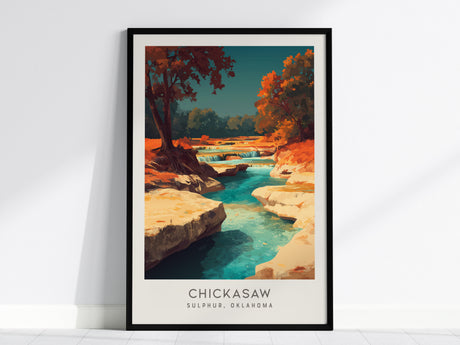 Chickasaw Matte Border Poster | Sulphur, Oklahoma Destination Print — framed wall art, 24x36 in