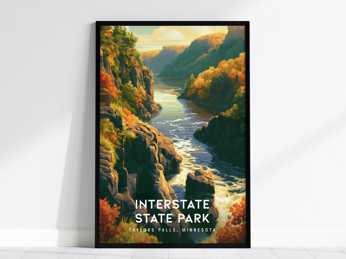 Interstate State Park, Taylors Falls, Minnesota Poster | Rugged River Bluffs Framed or Unframed Wall Art — framed wall art, 2