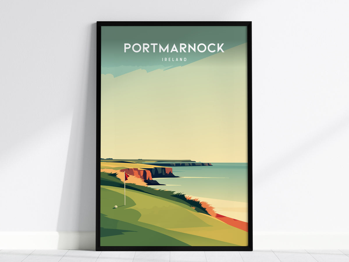 Portmarnock, Ireland Poster | Links Poster & Golfer Gift Wall Art — framed wall art, 24x36 in