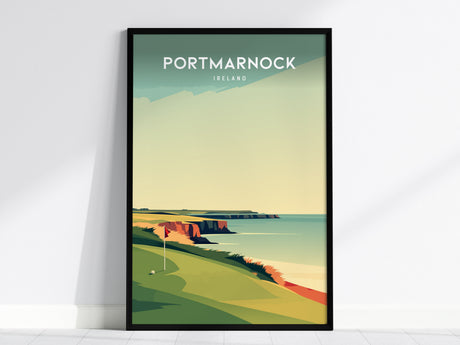 Portmarnock, Ireland Poster | Links Poster & Golfer Gift Wall Art — framed wall art, 24x36 in