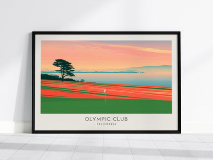 Olympic Club Landscape Matte Border Poster | California Golf Wall Art & Framed or Unframed — framed wall art, 24x36 in