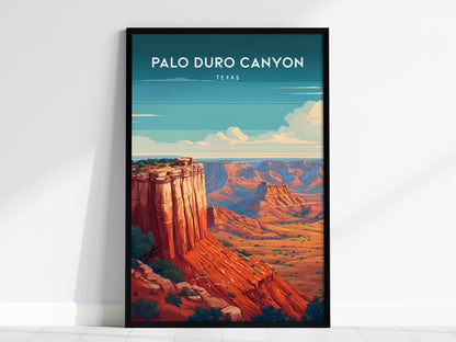 Palo Duro Canyon, Texas Poster | Red Rock Desert Destination Print Wall Art — framed wall art, 24x36 in