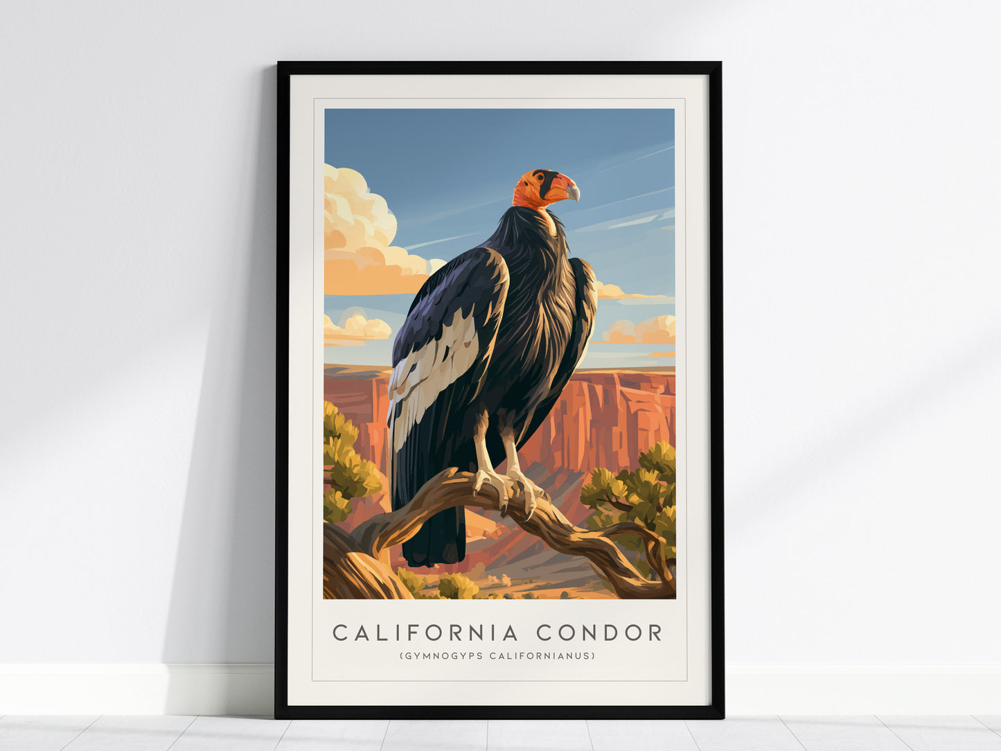 California Condor Poster | Majestic Wingspan Over Rugged Cliffs Wall Art — framed wall art, 24x36 in