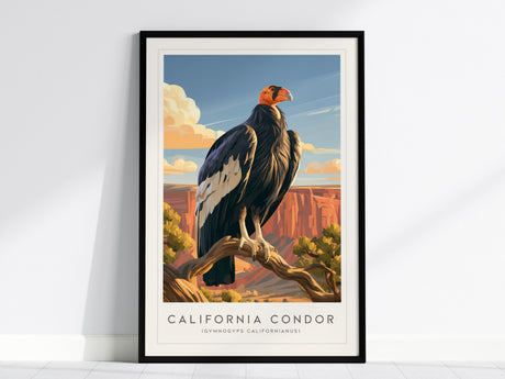 California Condor Poster | Majestic Wingspan Over Rugged Cliffs Wall Art — framed wall art, 24x36 in