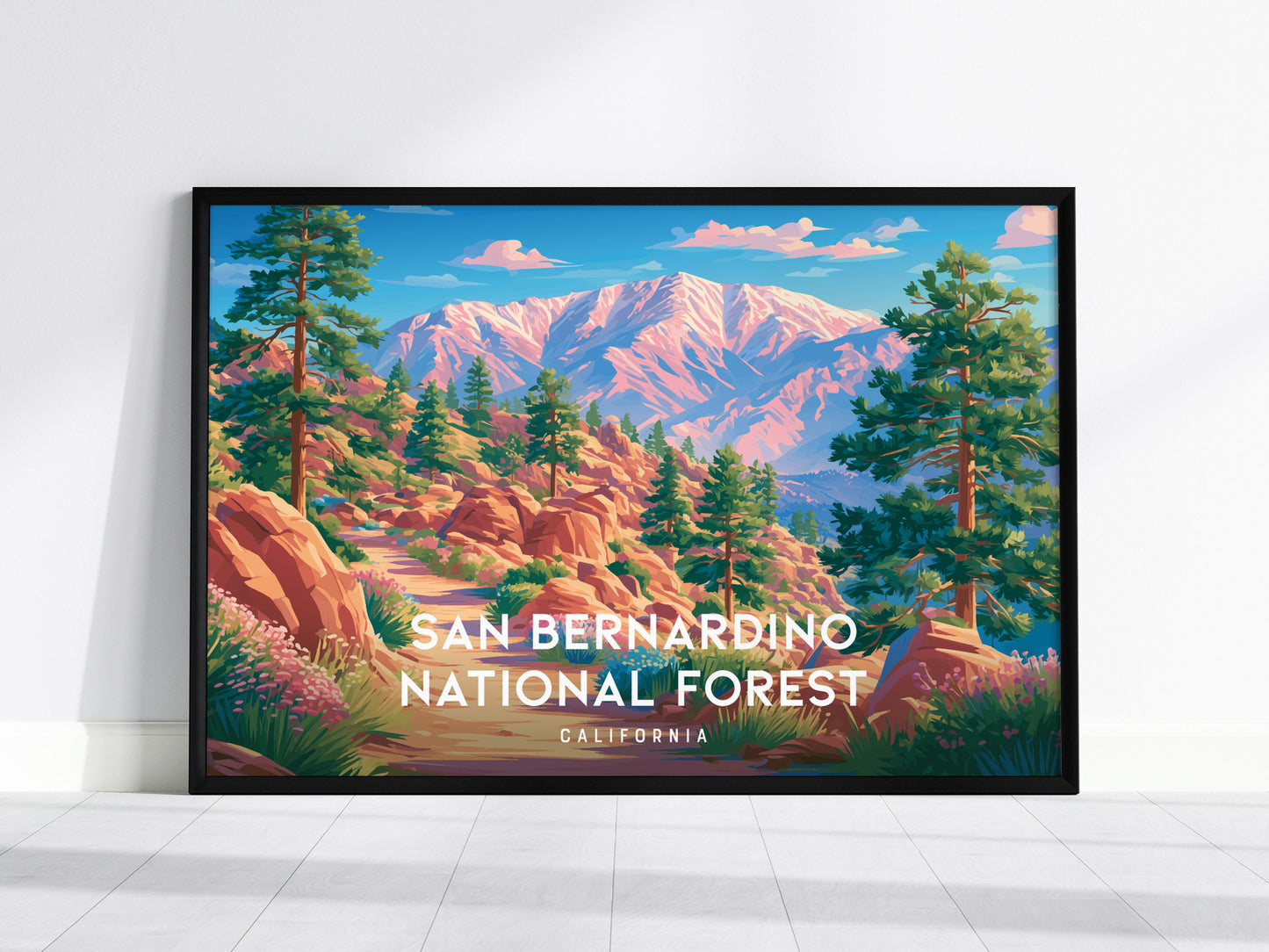 San Bernardino National Forest Landscape Poster | California Travel Wall Art — framed wall art, 24x36 in