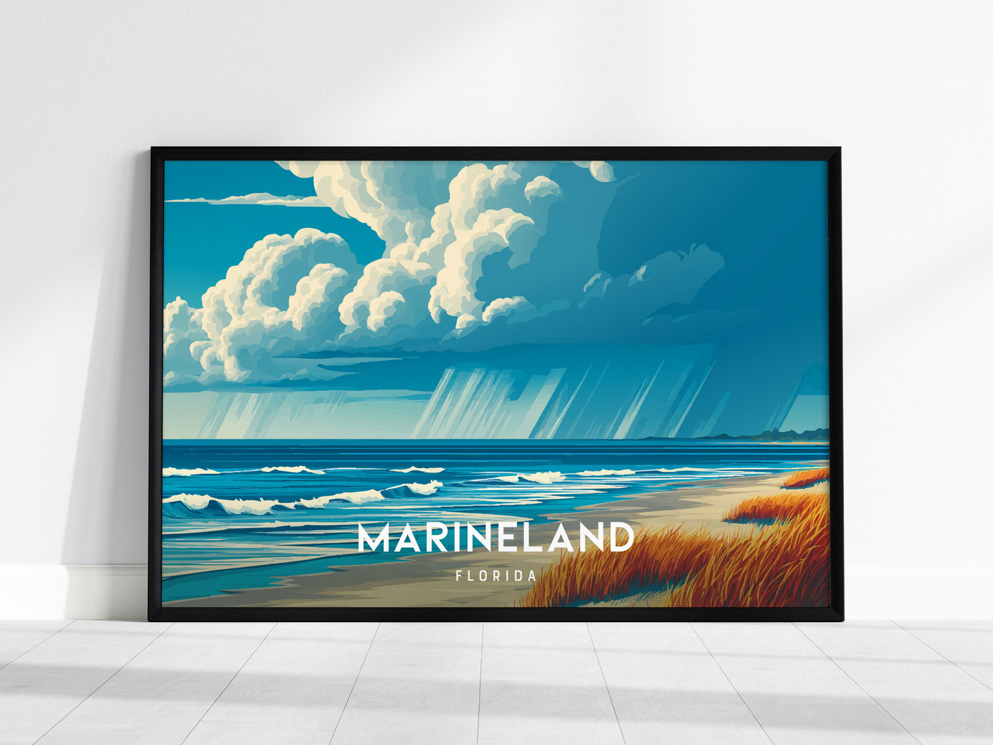 Marineland Landscape Poster | Florida Travel Wall Art — framed wall art, 24x36 in