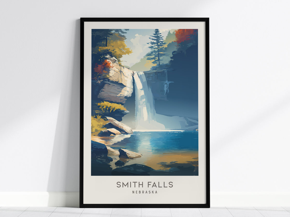 Smith Falls Matte Border Poster | Nebraska Travel Wall Art — framed wall art, 24x36 in