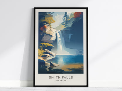 Smith Falls Matte Border Poster | Nebraska Travel Wall Art — framed wall art, 24x36 in