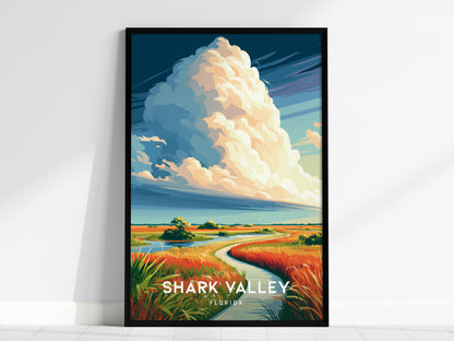 Shark Valley, Florida Poster | Everglades Alligator & Wetlands Wall Art — framed wall art, 24x36 in