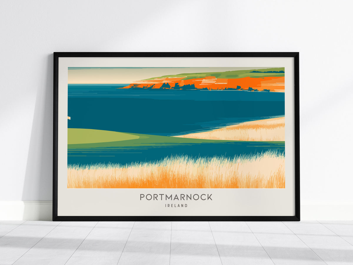 Portmarnock Landscape Matte Border Poster | Ireland Golf Wall Art & Framed or Unframed Decor — framed wall art, 24x36 in