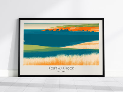 Portmarnock Landscape Matte Border Poster | Ireland Golf Wall Art & Framed or Unframed Decor — framed wall art, 24x36 in