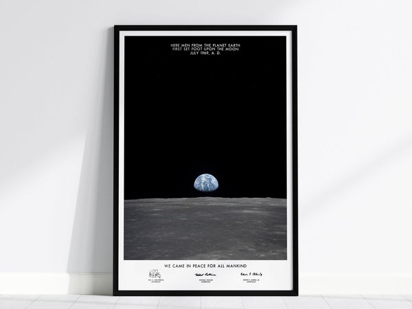 Apollo 11 Earth on the horizon poster showing Earth above the lunar limb