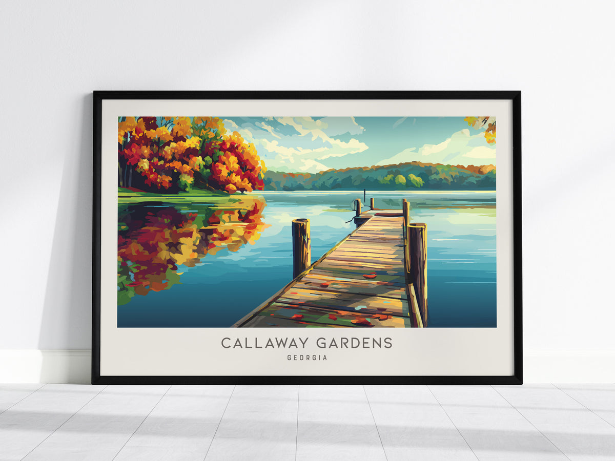 Callaway Gardens Landscape Matte Border Poster | Georgia Travel Gift Framed or Unframed — framed wall art, 24x36 in