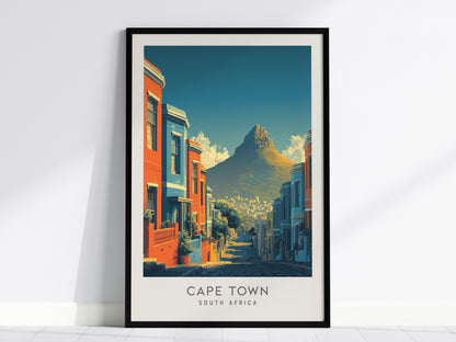 Cape Town Matte Border Poster | South Africa Destination Print Travel Wall Art — framed wall art, 24x36 in