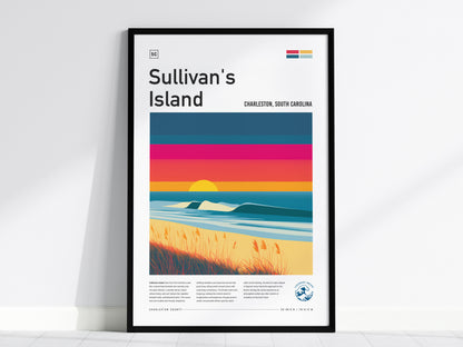 Sullivan's Island, Charleston, South Carolina Poster | Surf Wall Art & Beach House Decor — framed wall art, 24x36 in