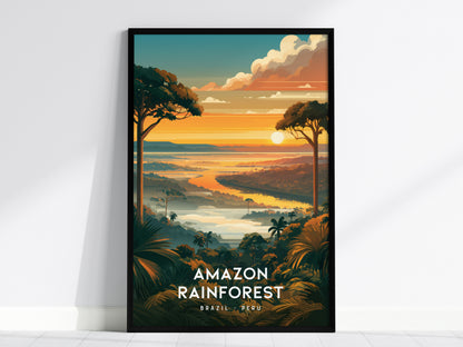 Amazon Rainforest, South America Poster | Lush Jungle & Exotic Wildlife Wall Art — framed wall art, 24x36 in