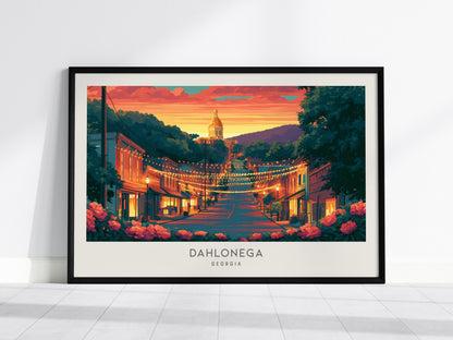 Dahlonega Landscape Matte Border Poster | Georgia Travel Gift Vacation Wall Art — framed wall art, 24x36 in