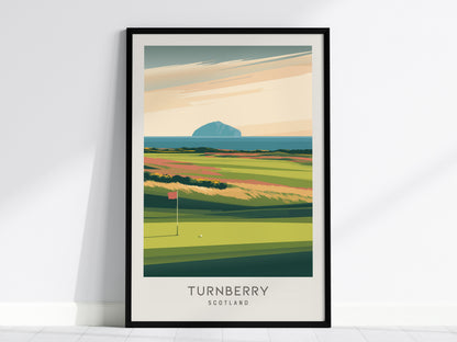 Turnberry Matte Border Poster | Scotland Travel Wall Art — framed wall art, 24x36 in