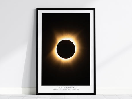 Total Solar Eclipse Poster | NASA Solar Eclipse Space Photography Wall Art — framed wall art, 24x36 in