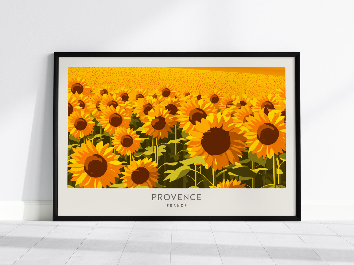 Provence Landscape Matte Border Poster | France Travel Wall Art — framed wall art, 24x36 in