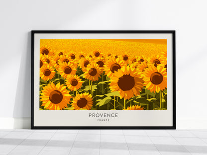 Provence Landscape Matte Border Poster | France Travel Wall Art — framed wall art, 24x36 in