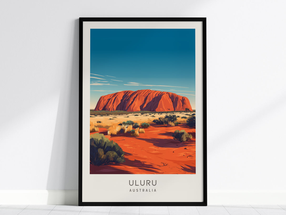 Uluru Matte Border Poster | Australia Travel Wall Art — framed wall art, 24x36 in