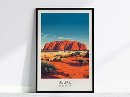 Uluru Matte Border Poster | Australia Travel Wall Art — framed wall art, 24x36 in