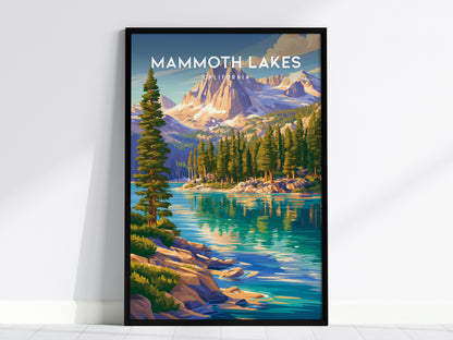 Mammoth Lakes, California Poster | Alpine Lake & Mountain Wilderness Wall Art — framed wall art, 24x36 in