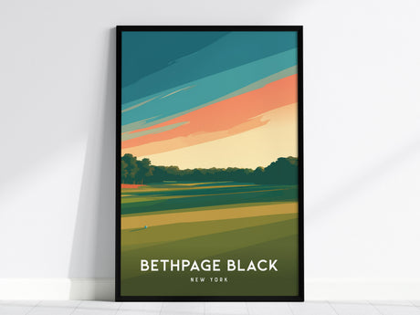 Bethpage Black, New York Poster | Championship Links Golfer Gift Wall Art — framed wall art, 24x36 in