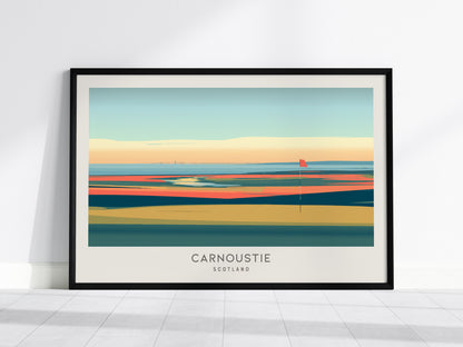 Carnoustie Landscape Matte Border Poster | Scotland Golf Course Print Travel Wall Art — framed wall art, 24x36 in