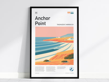 Anchor Point, Taghazout, Morocco Poster | Surf Wall Art & Coastal Vibes Print — framed wall art, 24x36 in