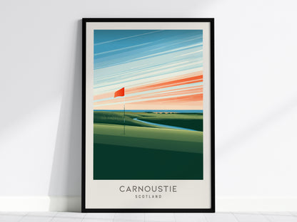 Carnoustie Matte Border Poster | Scotland Links Poster Golf Wall Art — framed wall art, 24x36 in